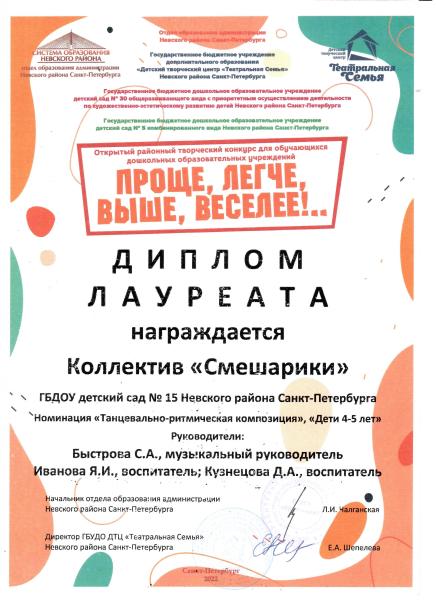 открытый районный творческий конкурс Проще, легче. выше, веселее!